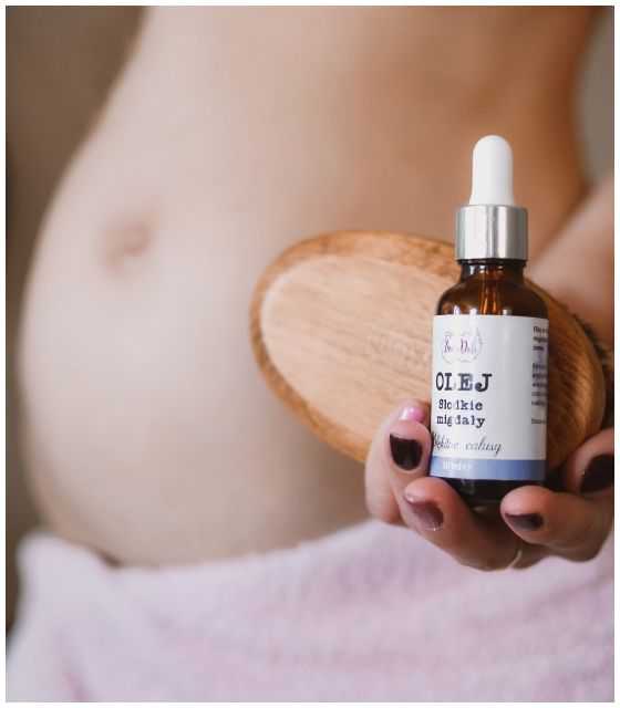Zestaw pielęgnacyjny dla ciążowych brzuszków - szczotka do masażu z dzika oraz olejek ze słodkich migdałów